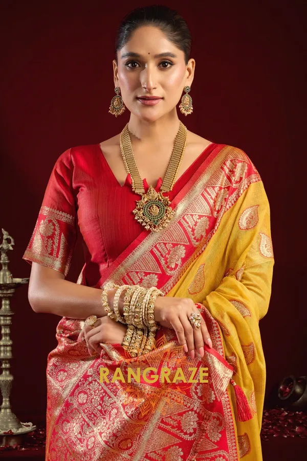 GOLDEN_YELLOW_ELEGANT_MODAL_SILK_BANARASI_SAREE