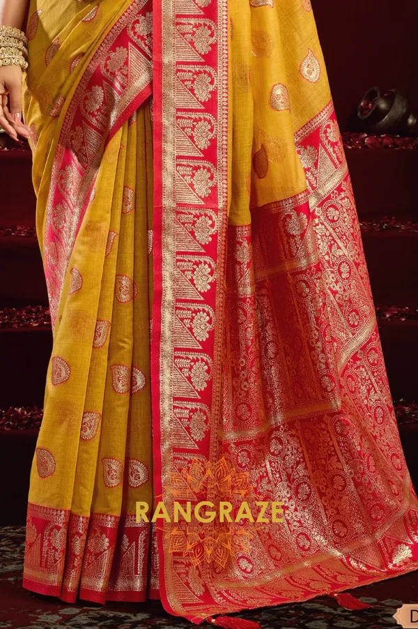 GOLDEN_YELLOW_ELEGANT_MODAL_SILK_BANARASI_SAREE