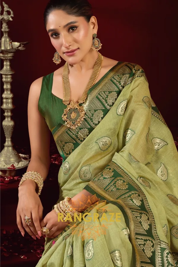 SEAFOAM_GREEN_ELEGANT_MODAL_SILK_BANARASI_SAREE