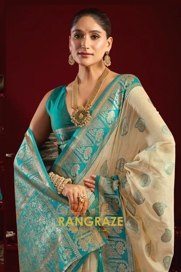 IVORY_ELEGANT_MODAL_SILK_BANARASI_SAREE