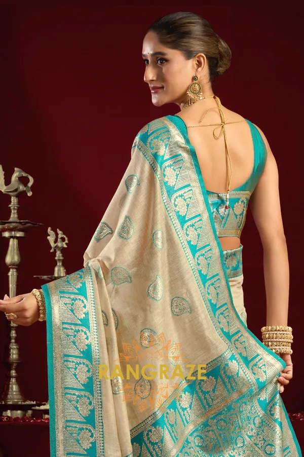IVORY_ELEGANT_MODAL_SILK_BANARASI_SAREE