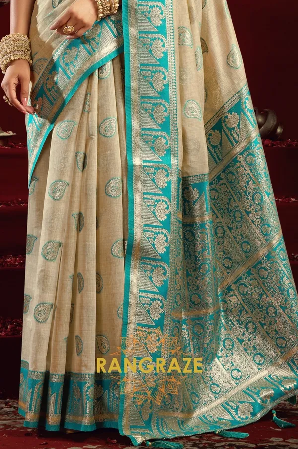 IVORY_ELEGANT_MODAL_SILK_BANARASI_SAREE