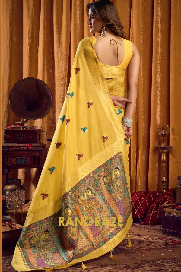 GOLDEN_YELLOW_KHADI_BANARASI_COTTON_SAREE_WITH_RICH_BROCADE_BLOUSE