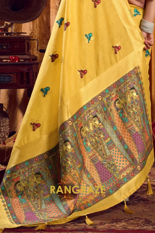 GOLDEN_YELLOW_KHADI_BANARASI_COTTON_SAREE_WITH_RICH_BROCADE_BLOUSE