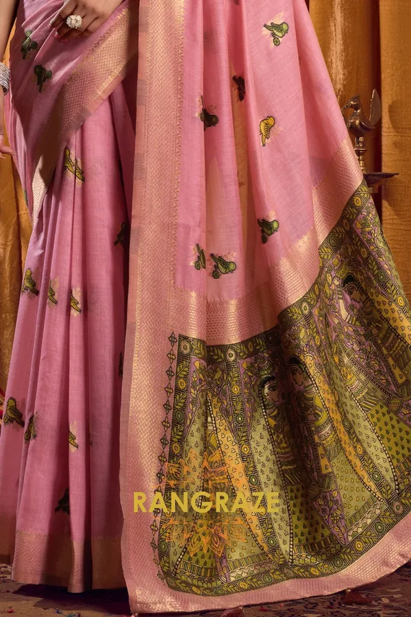 BLUSH_PINK_KHADI_BANARASI_COTTON_SAREE_WITH_RICH_BROCADE_BLOUSE