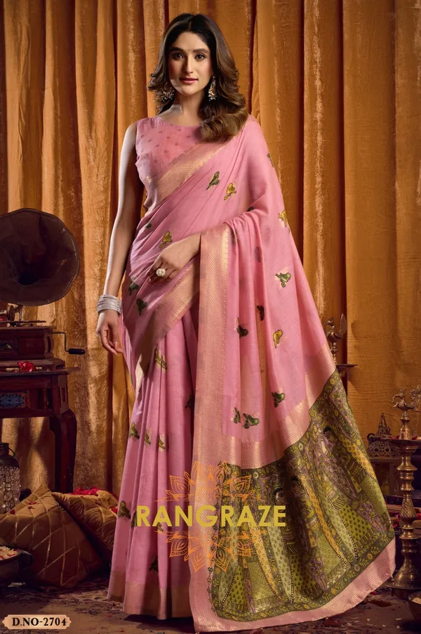 BLUSH_PINK_KHADI_BANARASI_COTTON_SAREE_WITH_RICH_BROCADE_BLOUSE