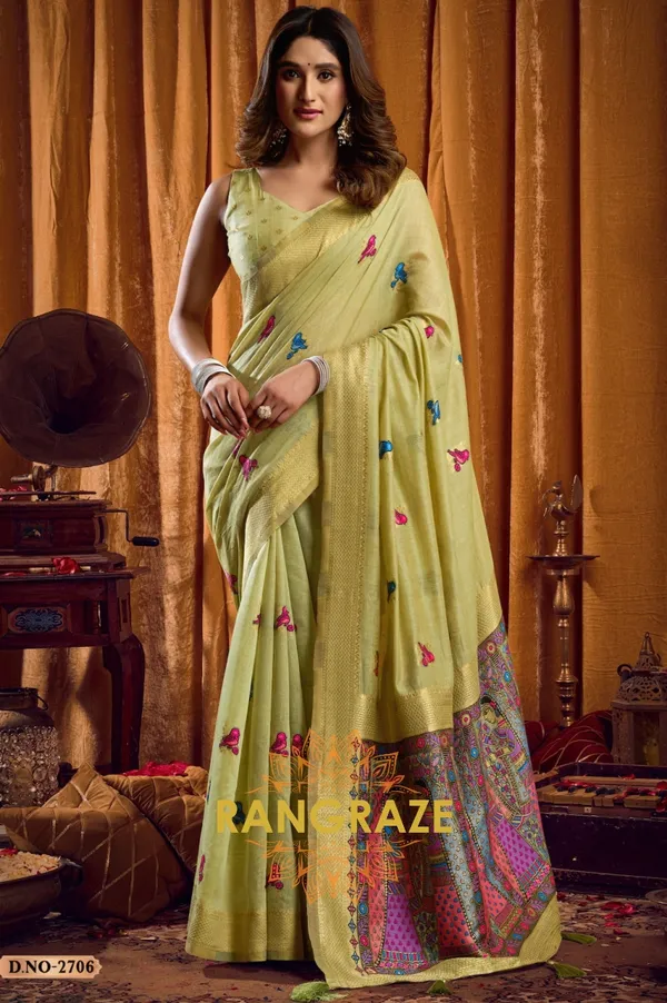 ROYAL_IVORY_KHADI_BANARASI_COTTON_SAREE_WITH_RICH_BROCADE_BLOUSE