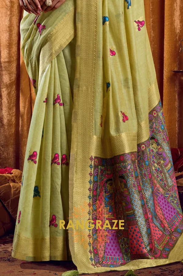 ROYAL_IVORY_KHADI_BANARASI_COTTON_SAREE_WITH_RICH_BROCADE_BLOUSE