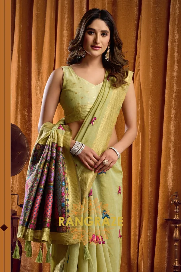 ROYAL_IVORY_KHADI_BANARASI_COTTON_SAREE_WITH_RICH_BROCADE_BLOUSE