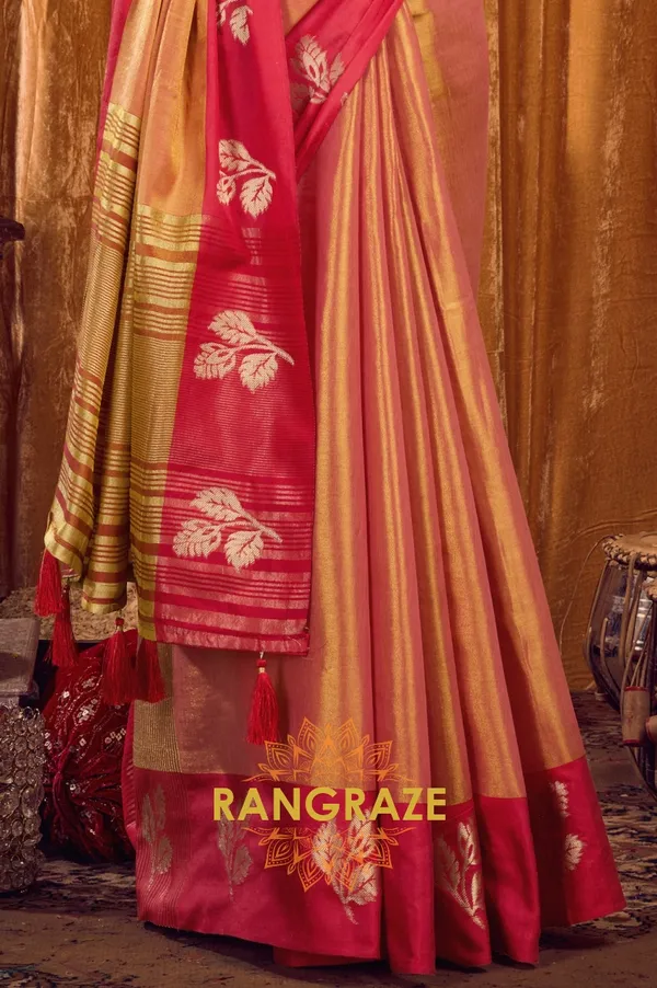 PEACH_SOFT_TISSUE_BANARASI_SILK_SAREE