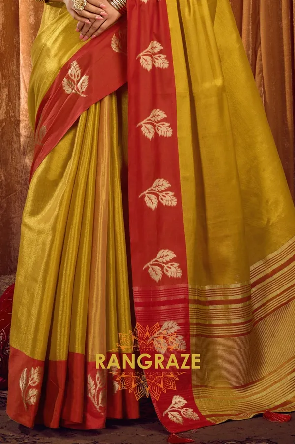 GOLDEN_SOFT_TISSUE_BANARASI_SILK_SAREE