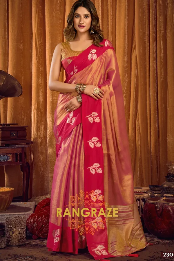 PINK_SOFT_TISSUE_BANARASI_SILK_SAREE