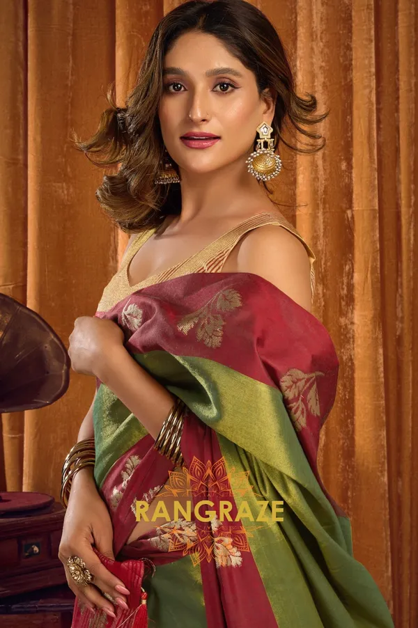 GREEN_SOFT_TISSUE_BANARASI_SILK_SAREE