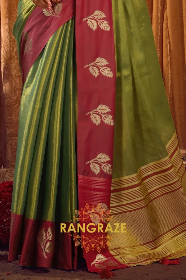GREEN_SOFT_TISSUE_BANARASI_SILK_SAREE