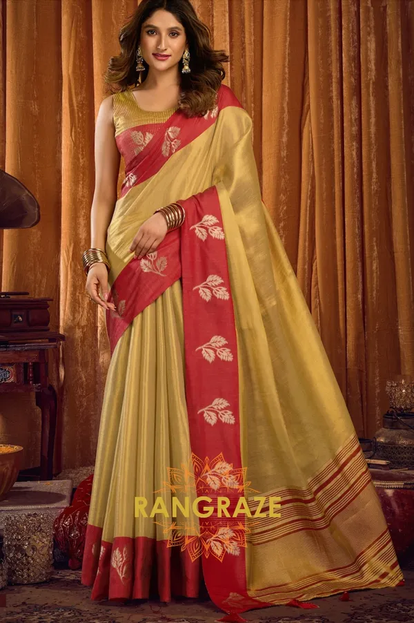 IVORY_SOFT_TISSUE_BANARASI_SILK_SAREE