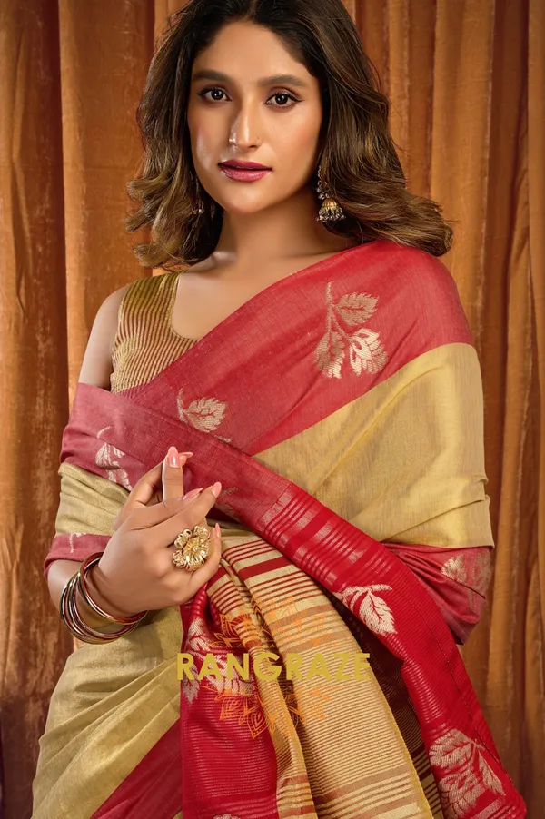IVORY_SOFT_TISSUE_BANARASI_SILK_SAREE