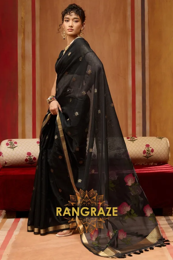 Jet_Black_Banarasi_Saree_For_Women