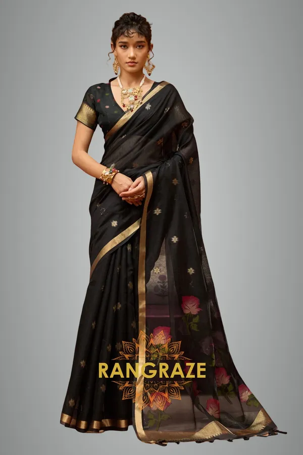 Jet_Black_Banarasi_Saree_For_Women