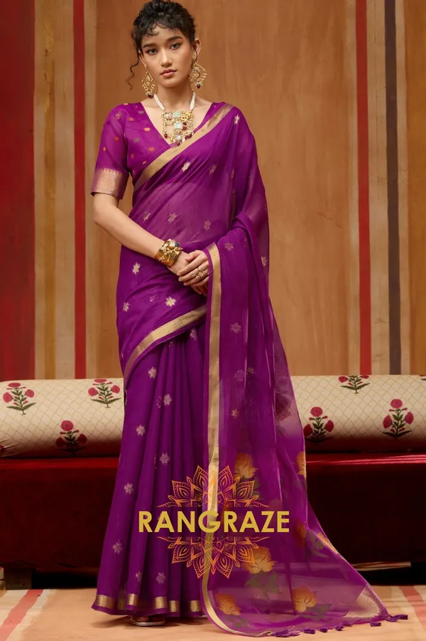 Dark_Magenta_Banarasi_Saree_For_Women