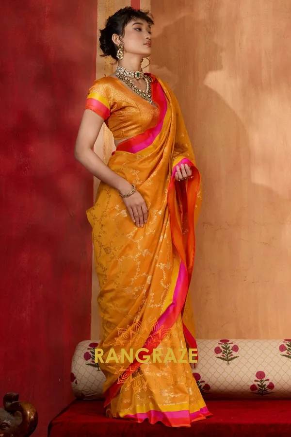 Orange_Banarasi_Saree_For_Women
