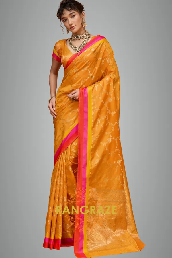 Orange_Banarasi_Saree_For_Women