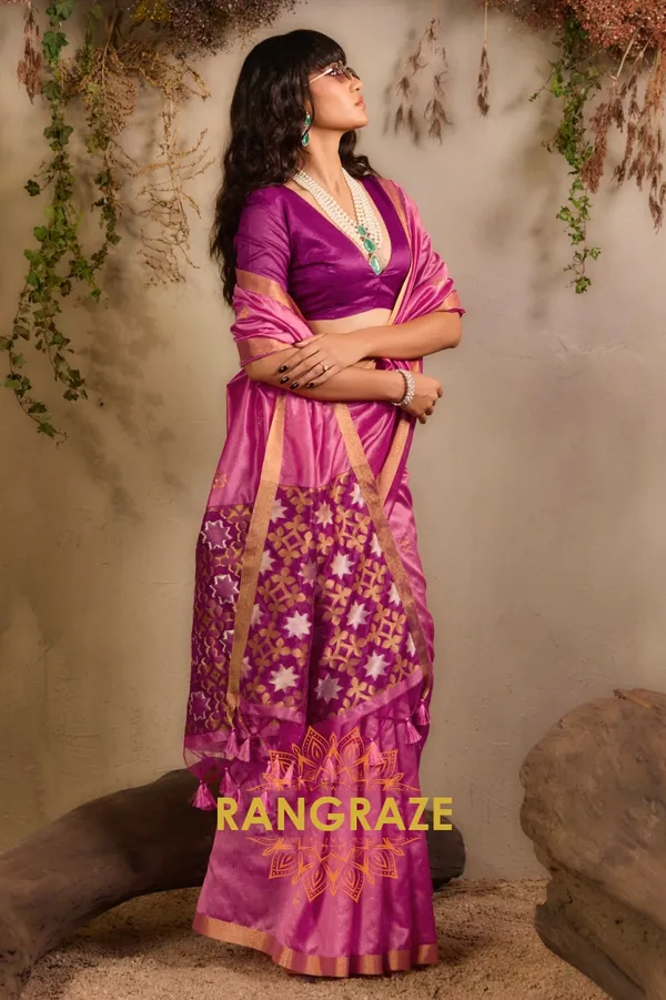 BABY_PINK_TUSSAR_SILK_HANDLOOM_PATOLA_SAREE