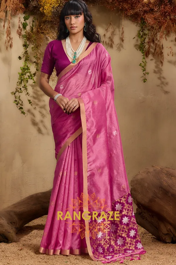 BABY_PINK_TUSSAR_SILK_HANDLOOM_PATOLA_SAREE