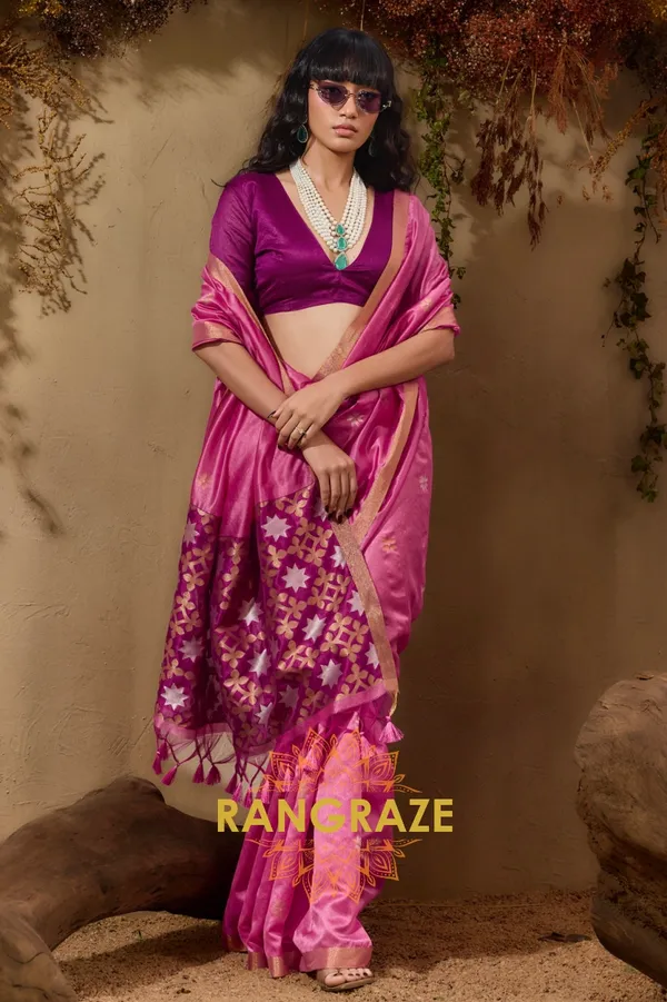 BABY_PINK_TUSSAR_SILK_HANDLOOM_PATOLA_SAREE