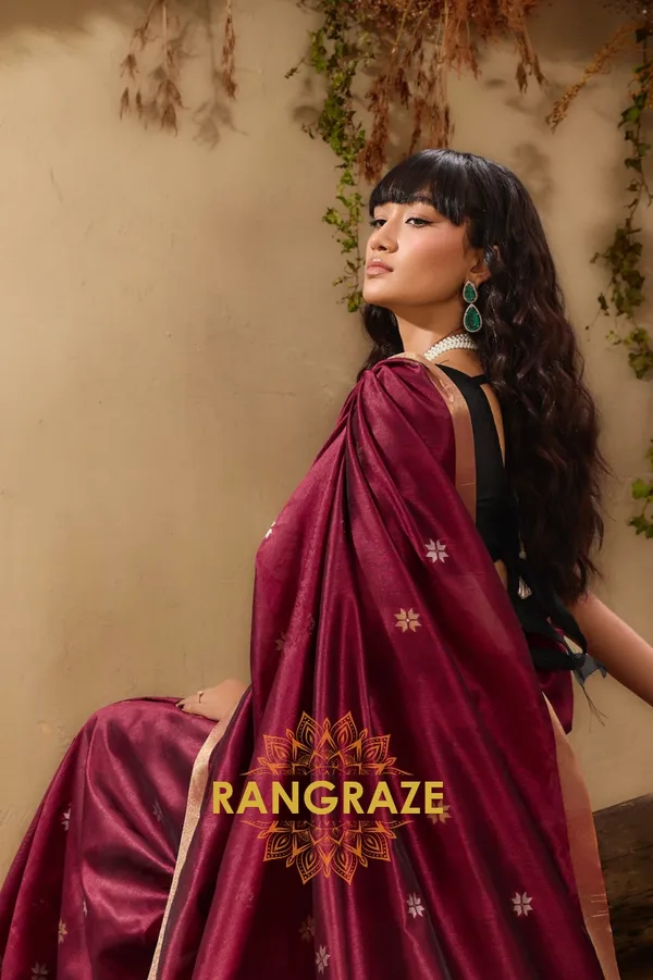 WINE_TUSSAR_SILK_HANDLOOM_PATOLA_SAREE