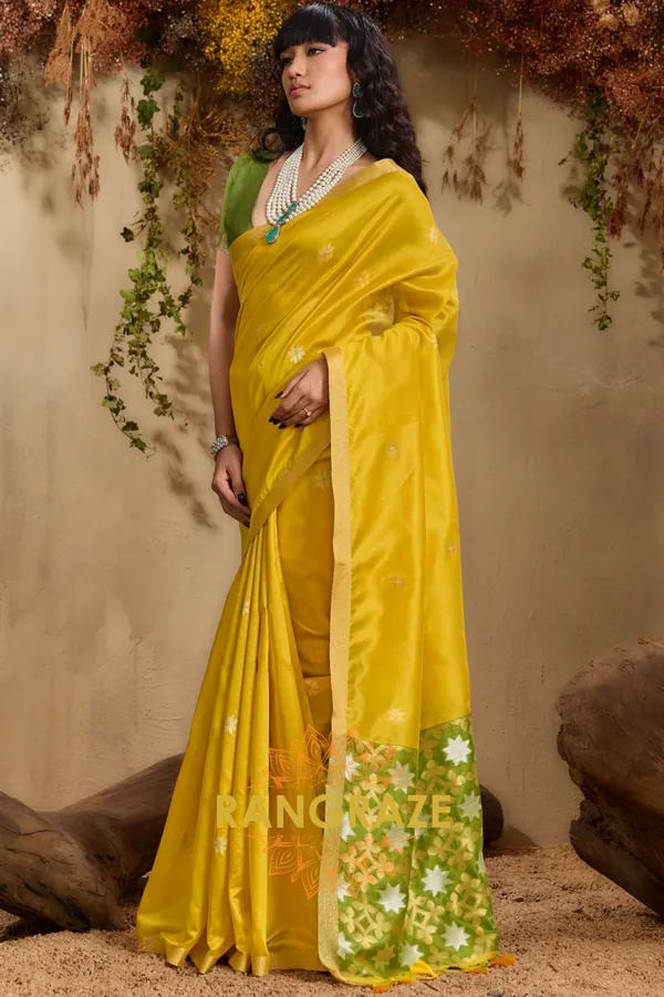 GOLDEN_YELLOW_TUSSAR_SILK_HANDLOOM_PATOLA_SAREE