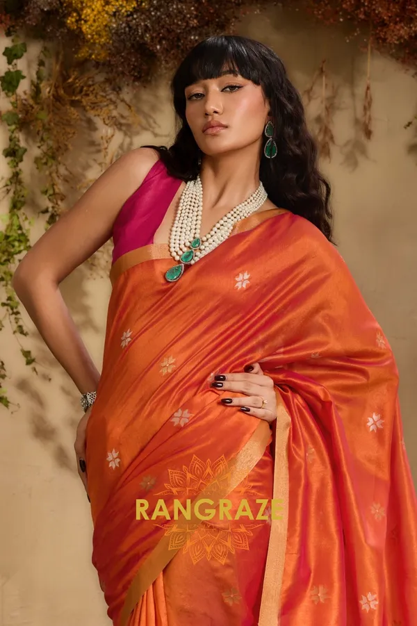 ORANGE_TUSSAR_SILK_HANDLOOM_PATOLA_SAREE