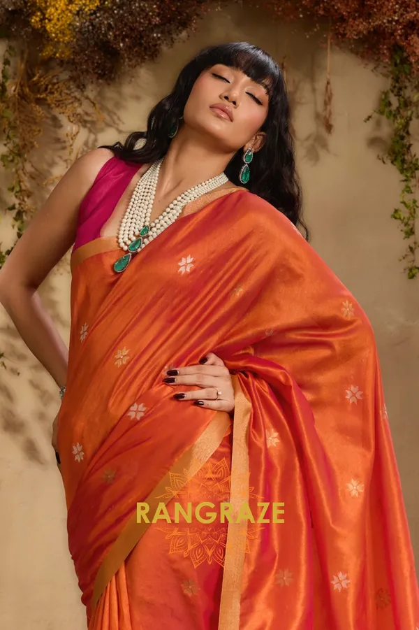 ORANGE_TUSSAR_SILK_HANDLOOM_PATOLA_SAREE