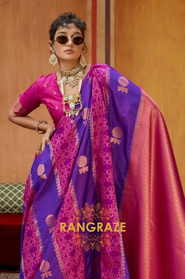 Magenta_Banarasi_Saree_For_Women