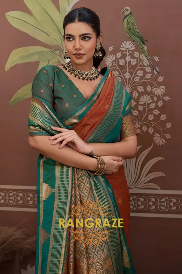 Peach_Kanjivaram_Silk_Saree_For_Women