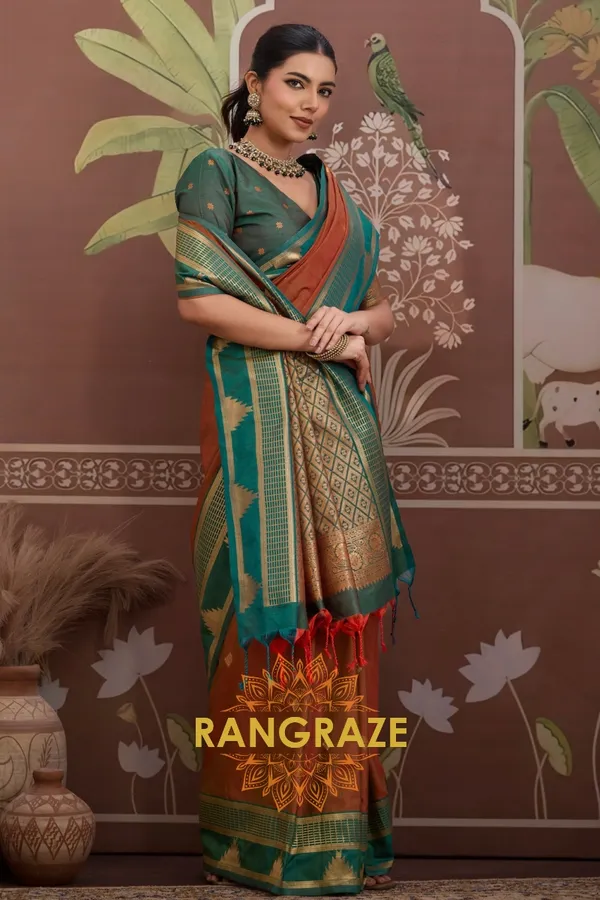 Peach_Kanjivaram_Silk_Saree_For_Women