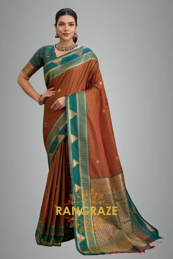 Peach_Kanjivaram_Silk_Saree_For_Women