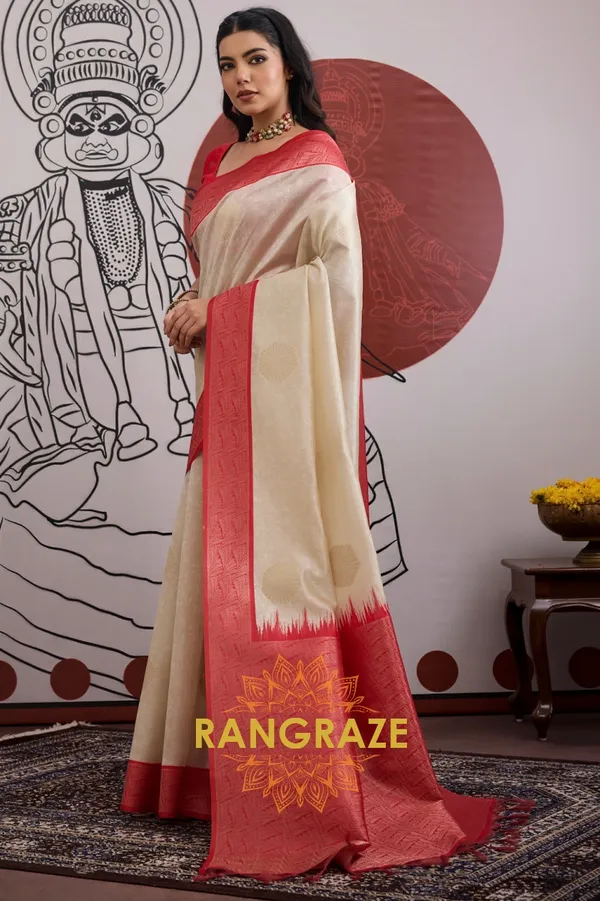 Ivory_Red_Silk_Saree_For_Women