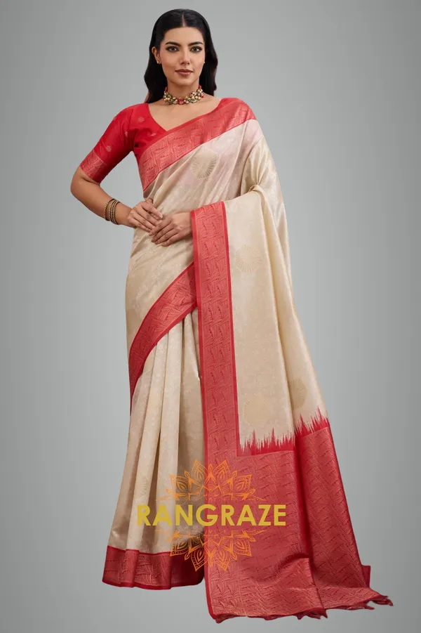 Ivory_Red_Silk_Saree_For_Women
