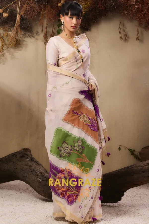IVORY_ROYAL_MUNGA_COTTON_HANDLOOM_WEAVING_BANARASI_SAREE