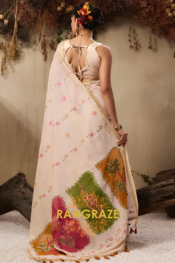 REGAL_IVORY_MUNGA_COTTON_HANDLOOM_WEAVING_BANARASI_SAREE
