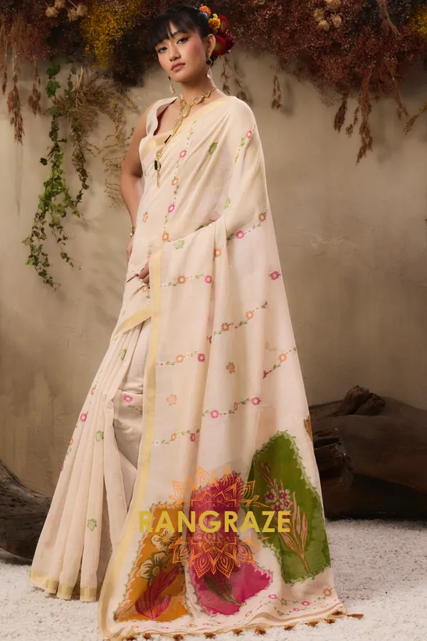 REGAL_IVORY_MUNGA_COTTON_HANDLOOM_WEAVING_BANARASI_SAREE