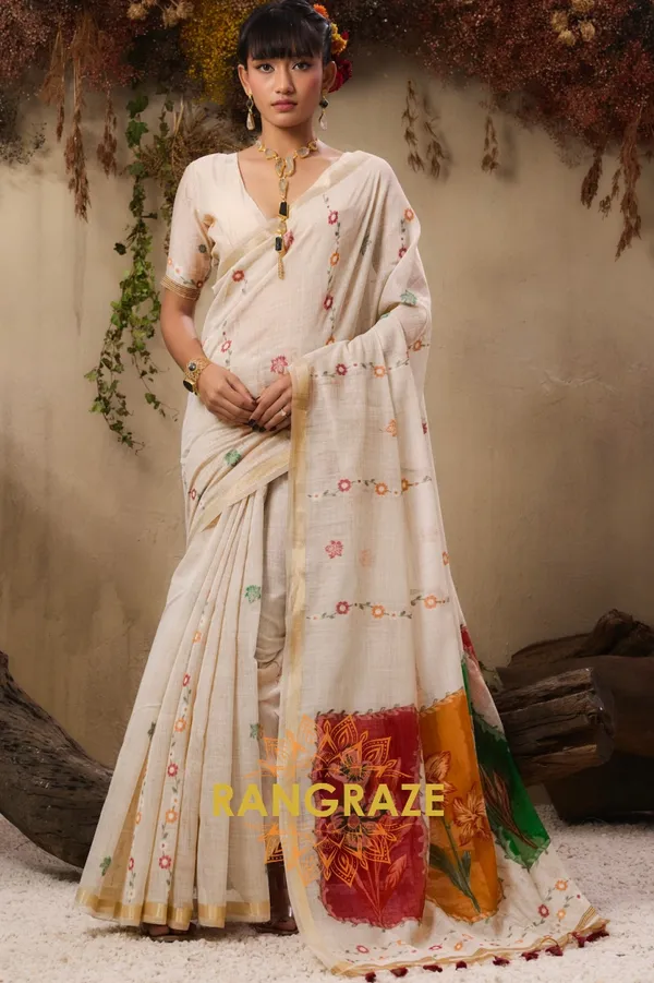 IMPERIAL_IVORY_MUNGA_COTTON_HANDLOOM_WEAVING_BANARASI_SAREE