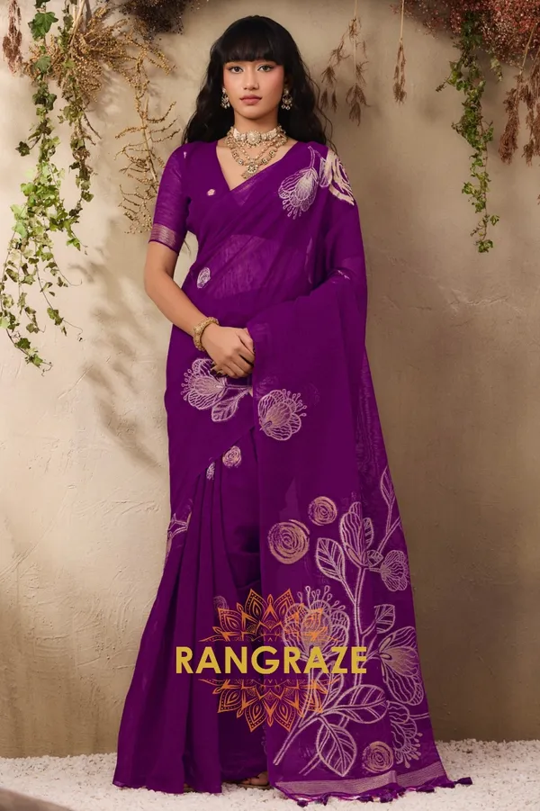 PURPLE_PURE_MANGA_SILK_HANDLOOM_WEAVING_BANARASI_SAREE