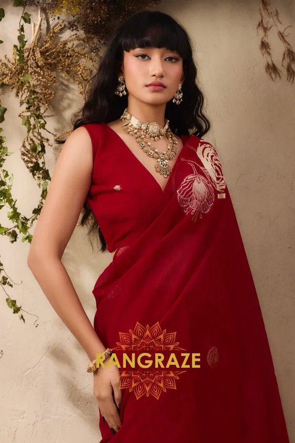 DARK_RED_PURE_MANGA_SILK_HANDLOOM_WEAVING_BANARASI_SAREE