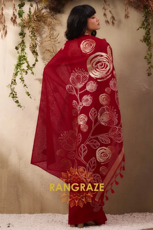 DARK_RED_PURE_MANGA_SILK_HANDLOOM_WEAVING_BANARASI_SAREE