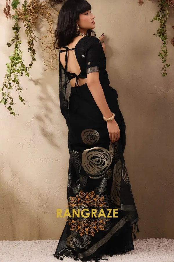 MIDNIGHT_BLACK_PURE_MANGA_SILK_HANDLOOM_WEAVING_BANARASI_SAREE