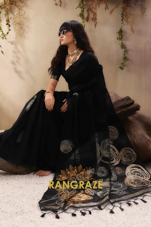 MIDNIGHT_BLACK_PURE_MANGA_SILK_HANDLOOM_WEAVING_BANARASI_SAREE