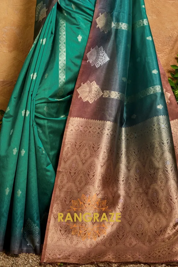 Teal_Green_Banarasi_Saree_For_Women