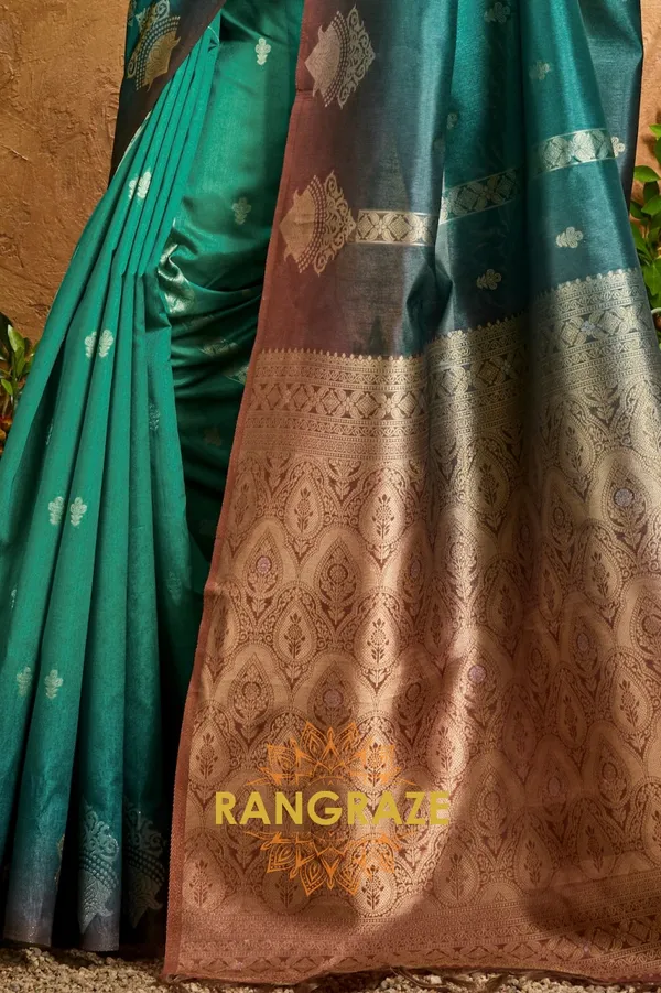 Teal_Green_Banarasi_Saree_For_Women