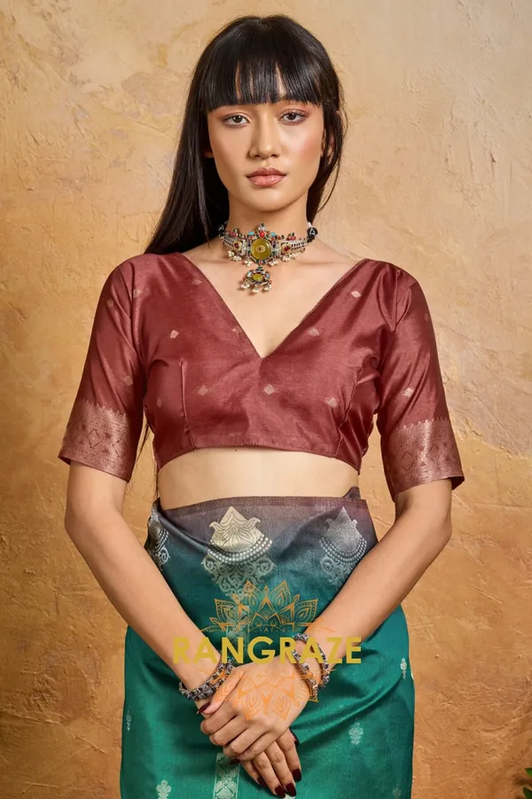 Teal_Green_Banarasi_Saree_For_Women